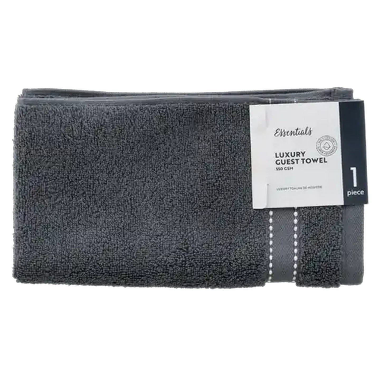 Image of Essentials Hamptons Grey Luxury Guest Towel 30 x 50cm