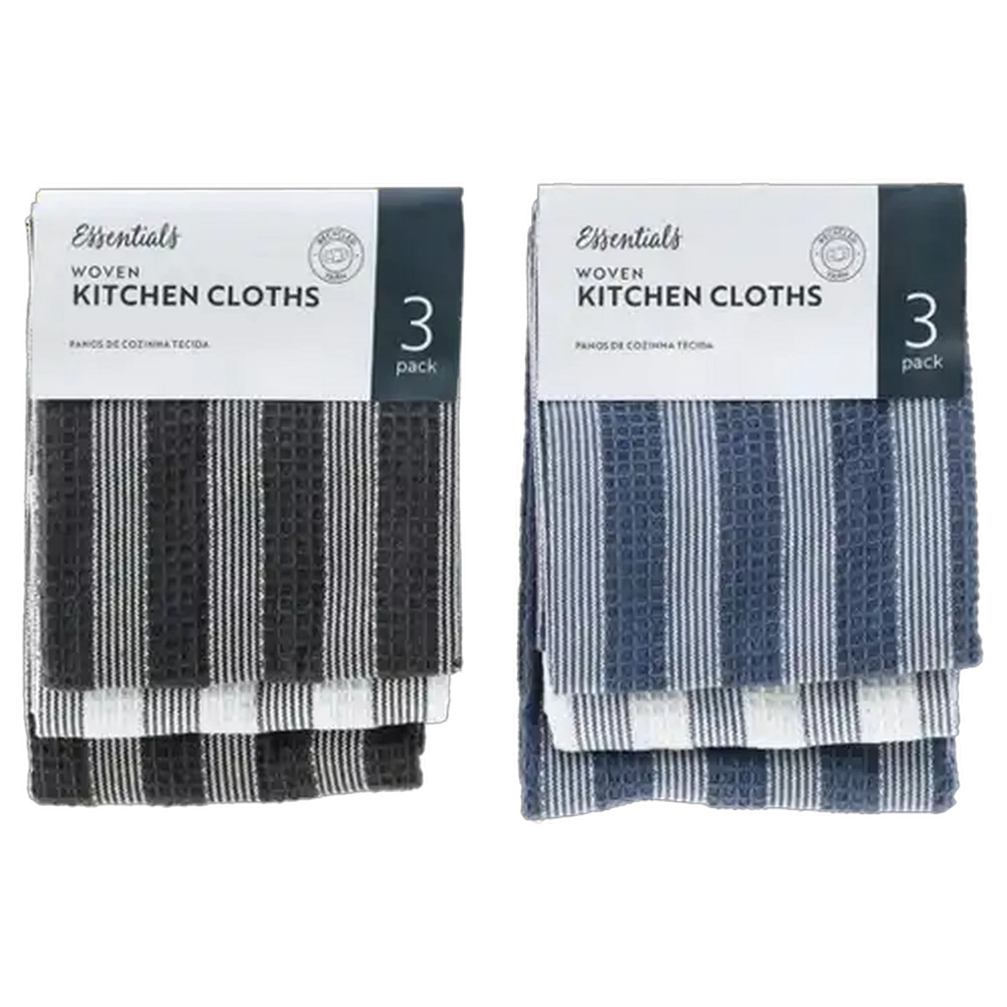 Image of Essentials Waffle Georgia Kitchen Cloths 3-Pack 45 x 65cm (Design May Vary)