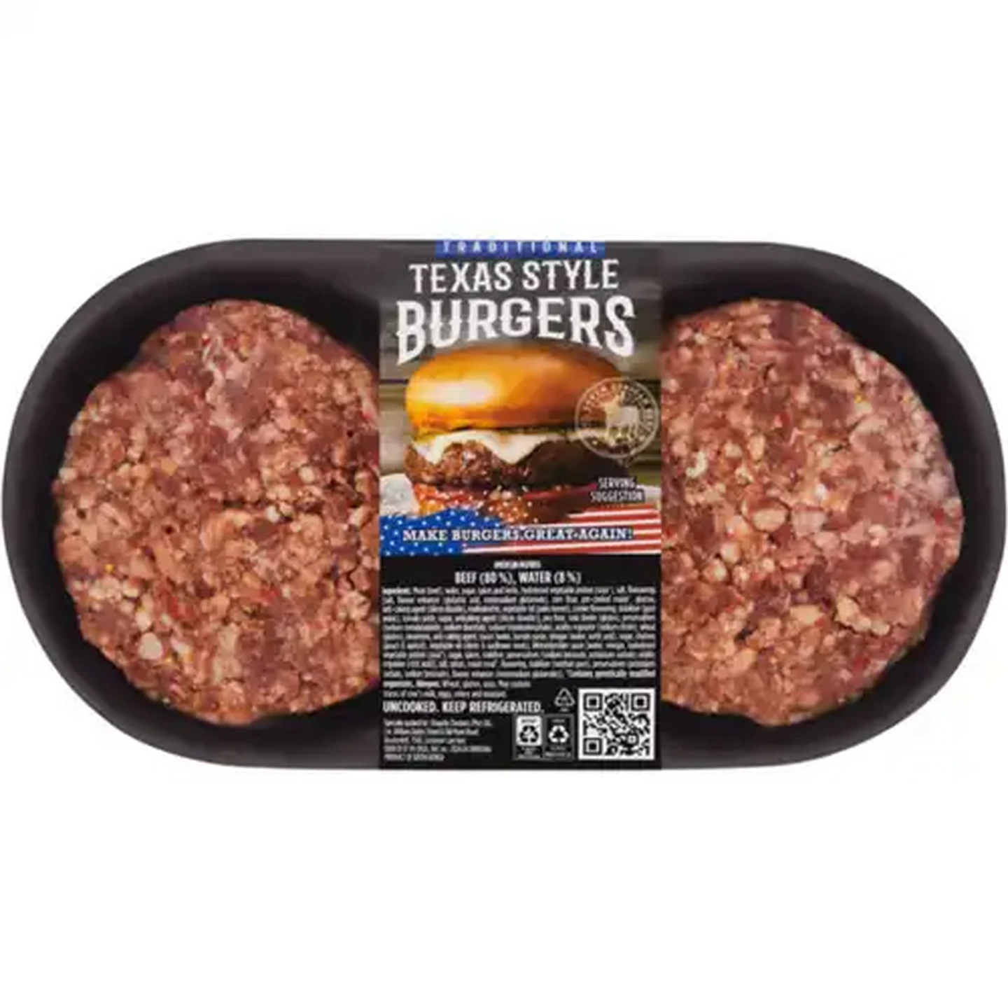 Image of Traditional Texas Style Burger Patties Per KG (2 Patties)