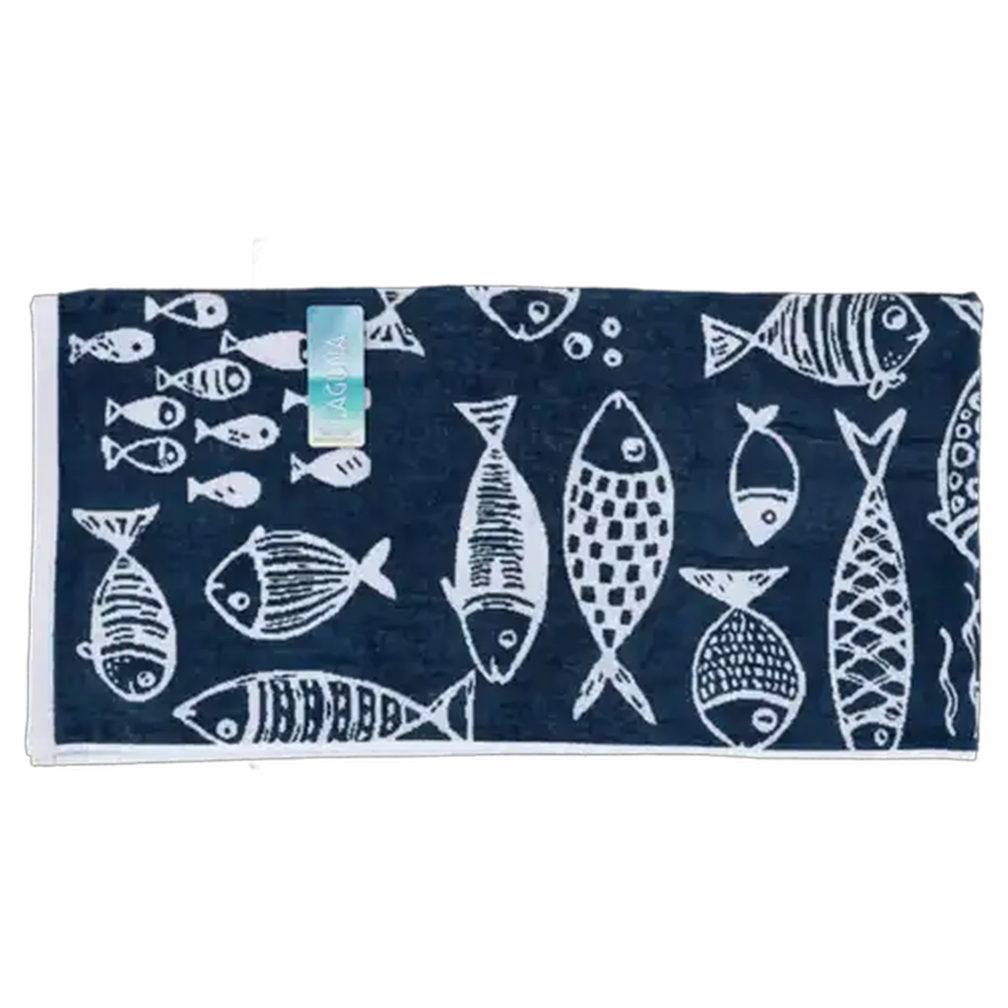 Image of Laguna Navy Fish Beach Towel 80 x 160cm