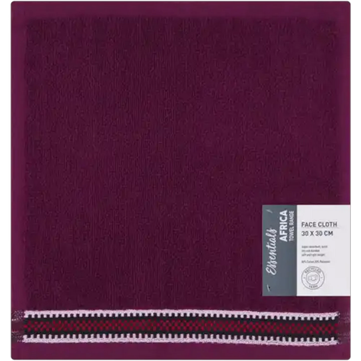 Image of Essentials Africa Magenta Face Cloth 300mm x 300mm