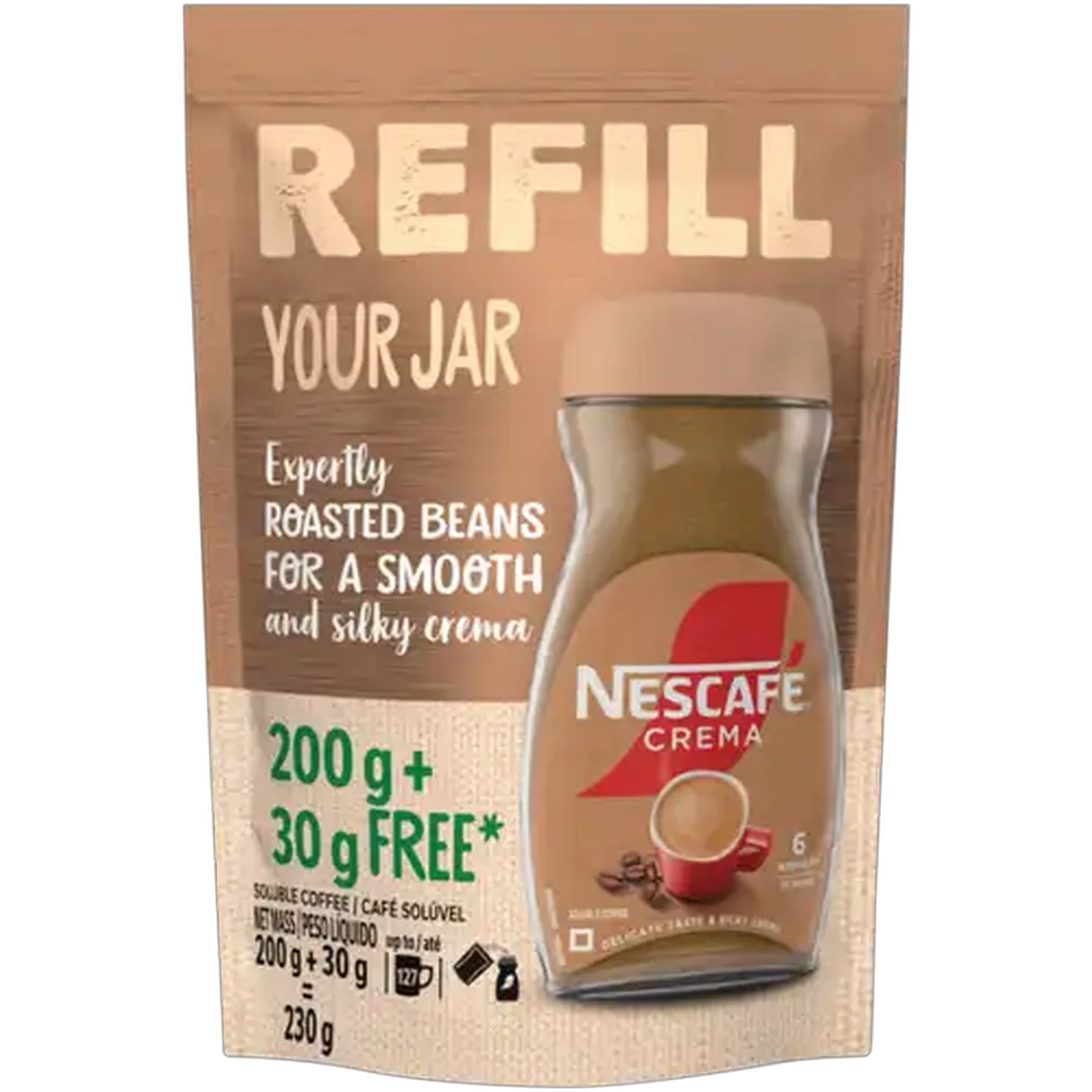 Image of NESCAFÉ Crema Soluble Coffee Refill 230g