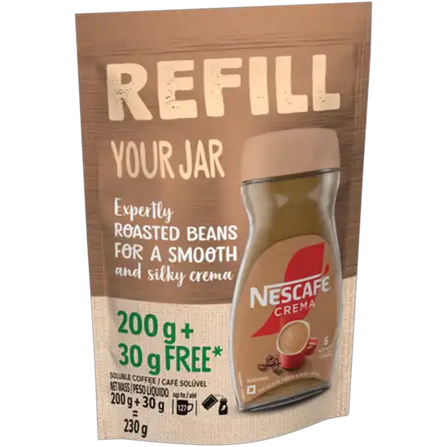 Image of NESCAFÉ Crema Soluble Coffee Refill 230g