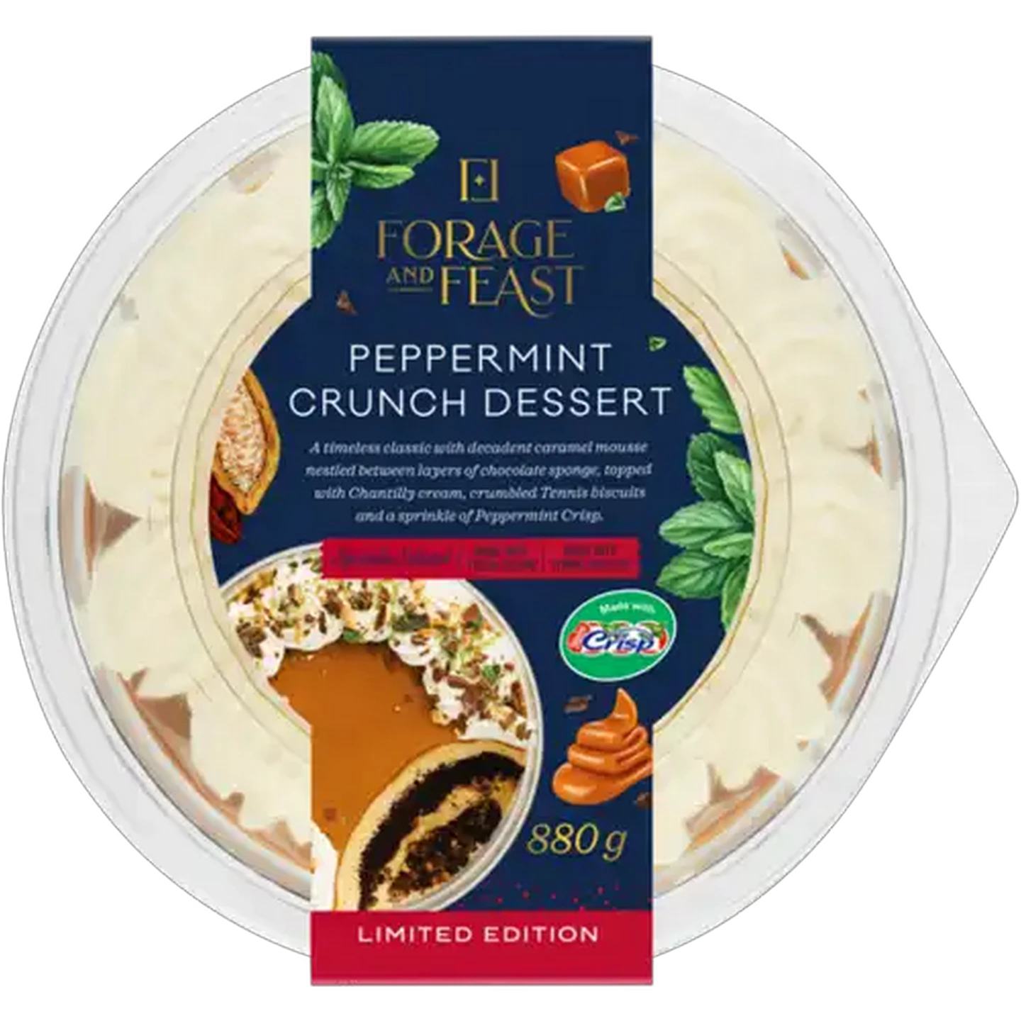 Image of Forage And Feast Limited Edition Peppermint Crunch Dessert 880g