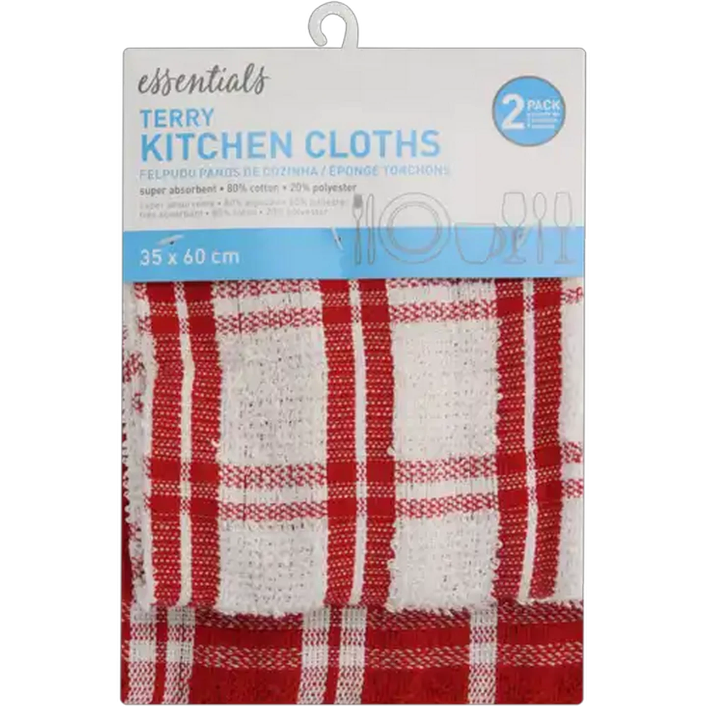 Image of Essentials Terry Kitchen Cloth 2-Pack