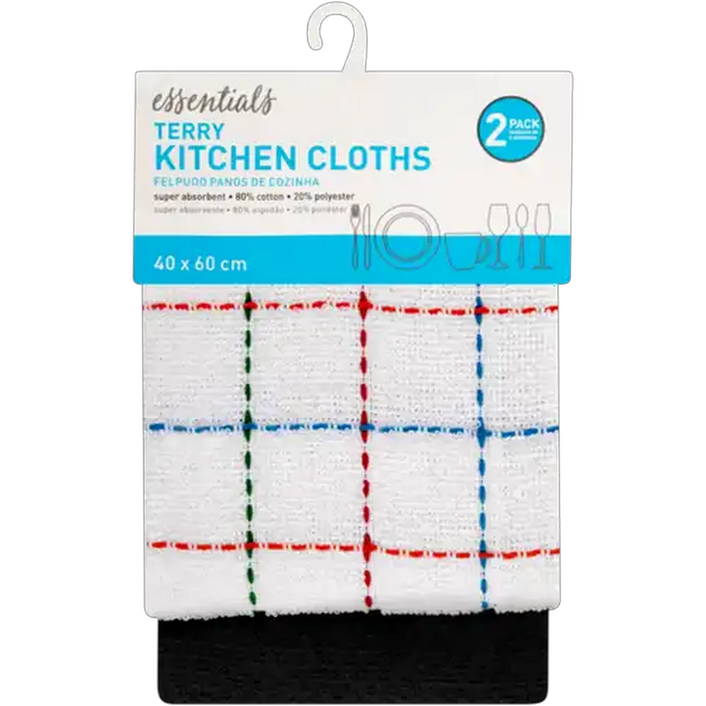 Image of Essentials Terry Kitchen Cloths 2-Pack