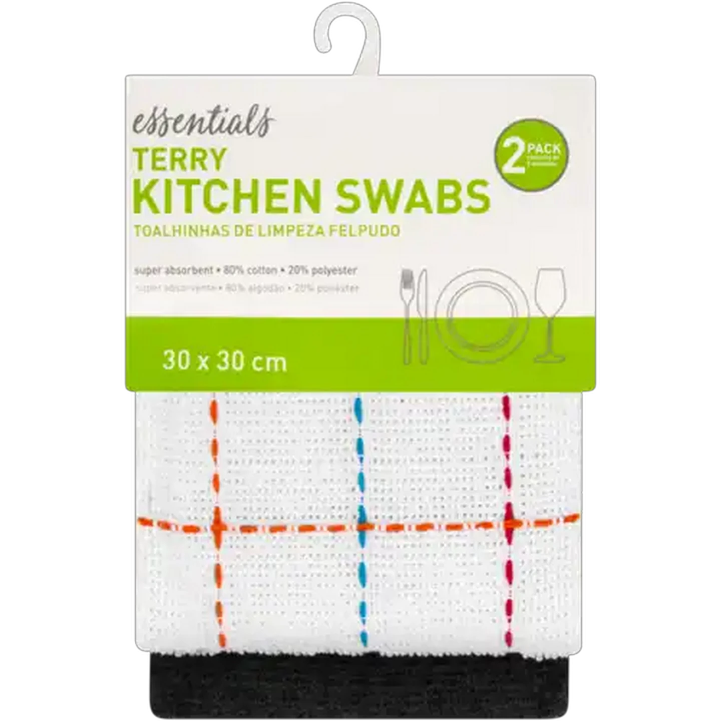 Image of Essentials Terry Kitchen Swabs 2-Pack