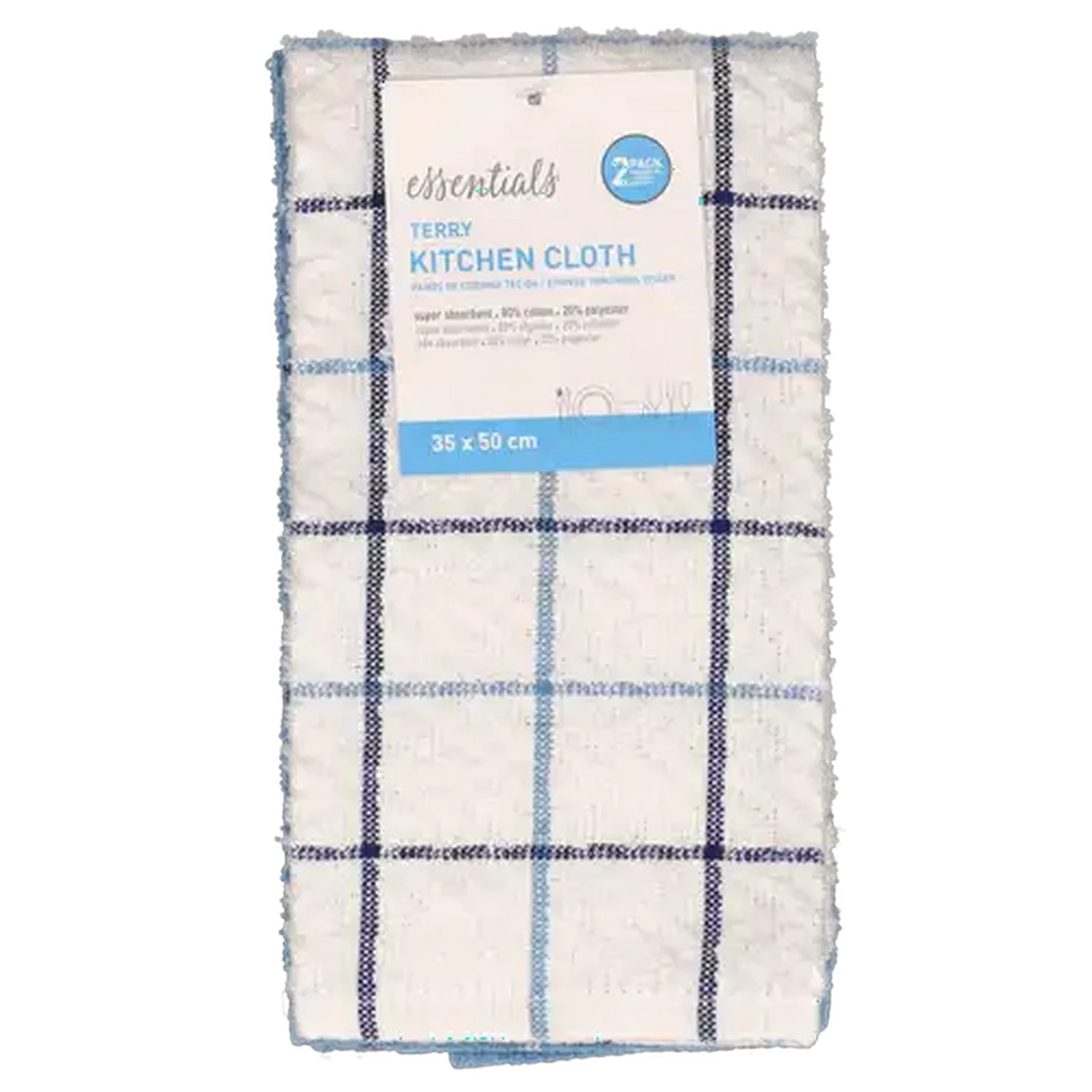 Image of Essentials Terry Kitchen Cloths 2-Pack
