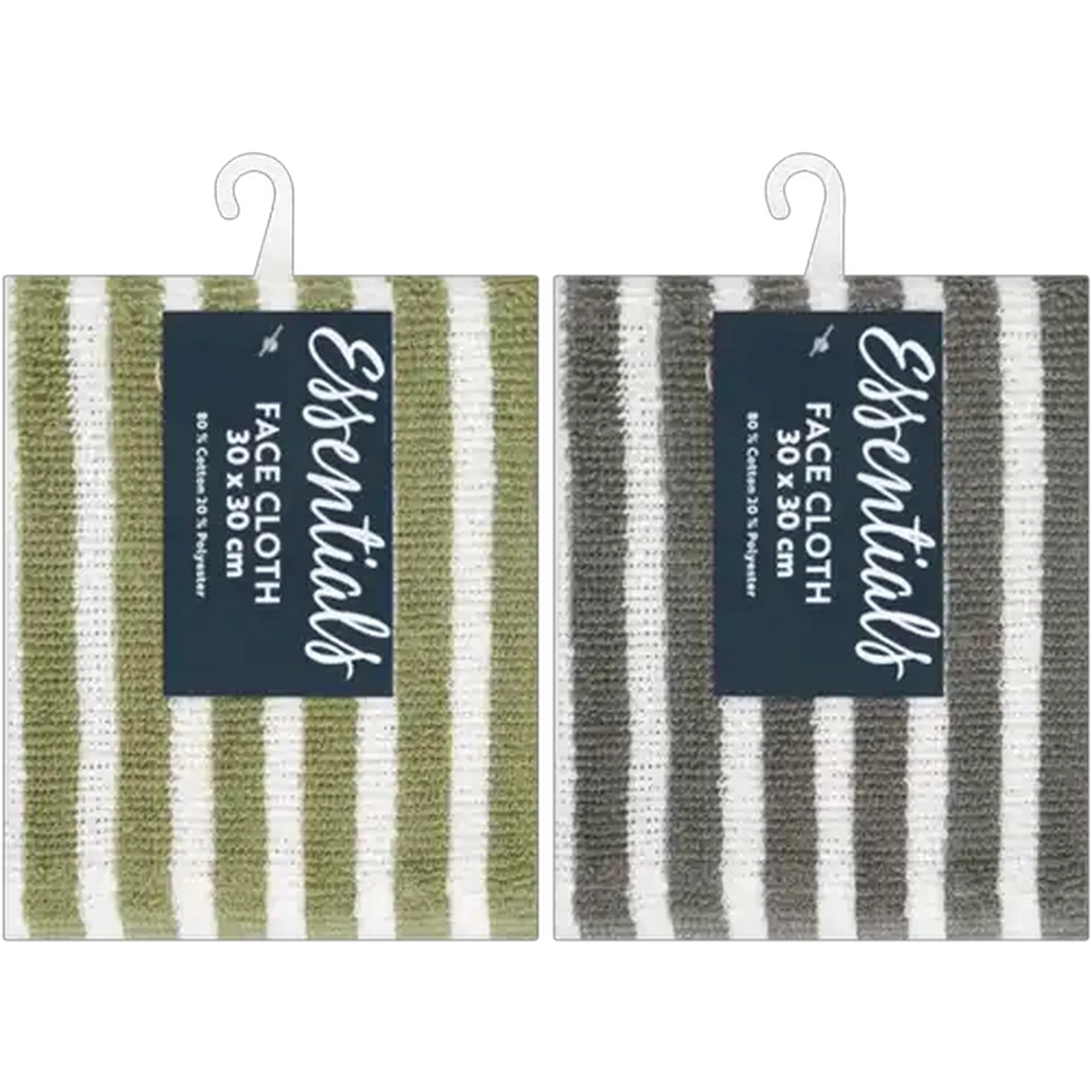 Image of Essentials Cubana Stripe Face Cloth 300mm x 300mm (Colour May Vary)