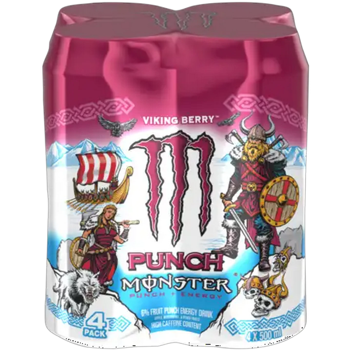 Image of Monster Punch Viking Berry Energy Drink 4 x 500ml