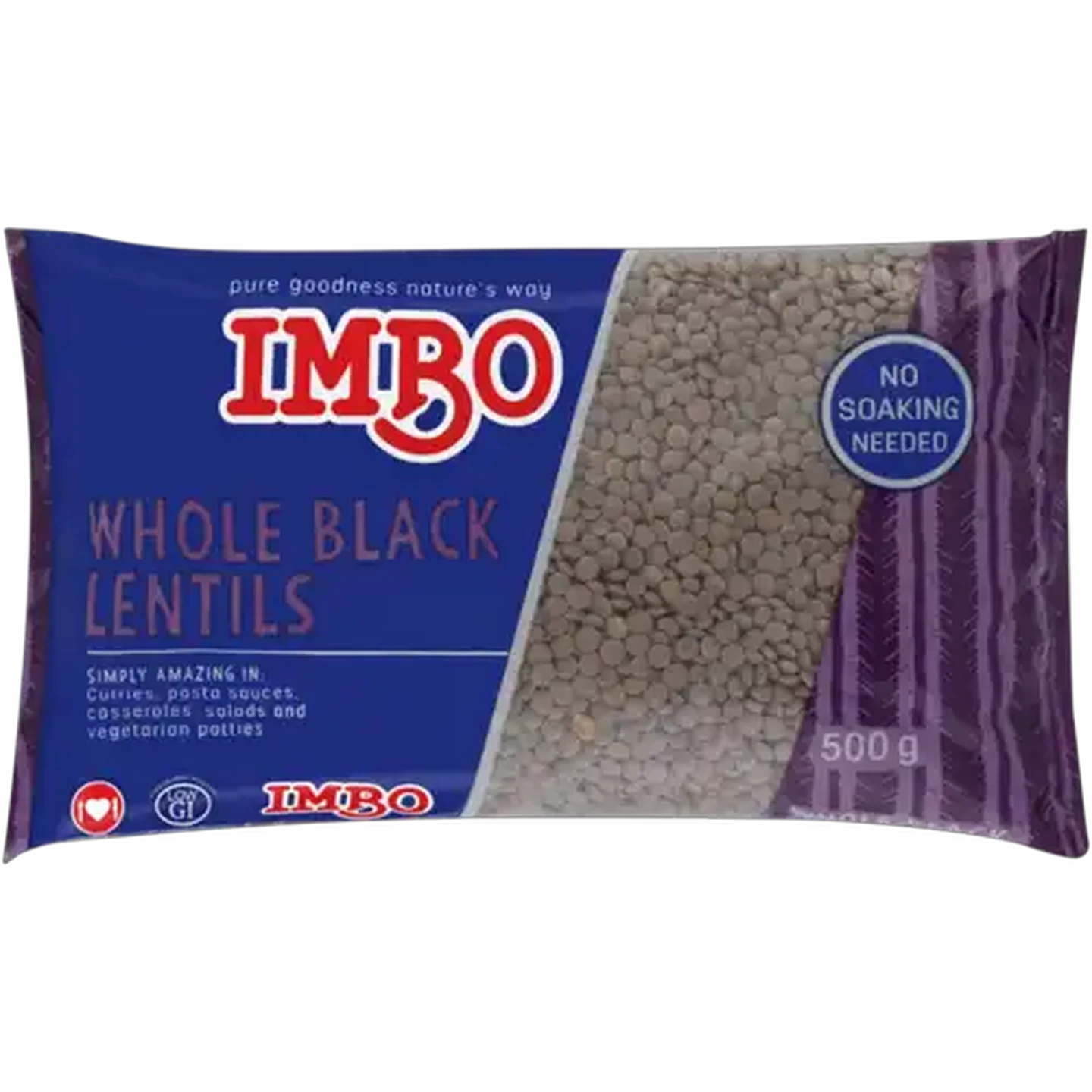 Image of Imbo Whole Black Lentils 500g