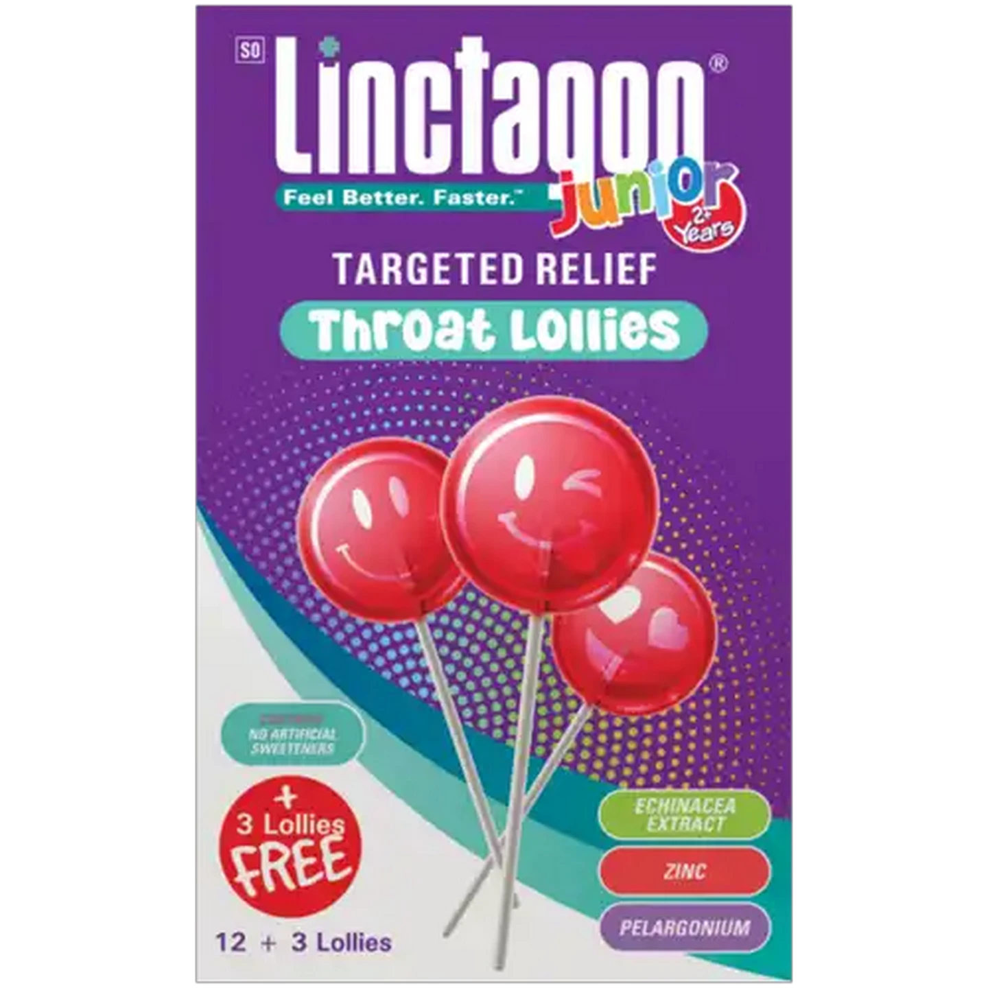 Image of Linctagon Junior Targeted Relief Throat Lollies 12-Pack + 3 Free