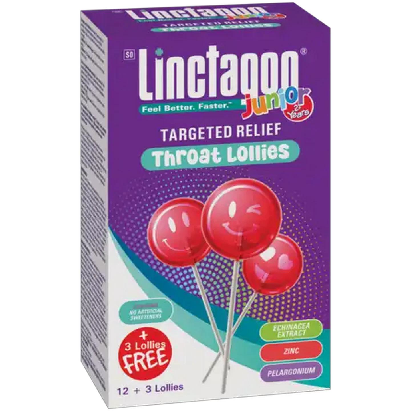 Image of Linctagon Junior Targeted Relief Throat Lollies 12-Pack + 3 Free