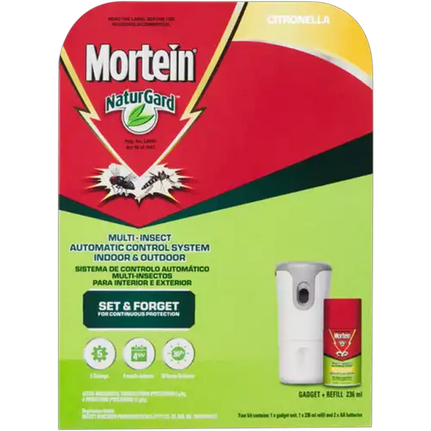 Image of Mortein NaturGard Citronella Multi-Insect Automatic Control System 236ml