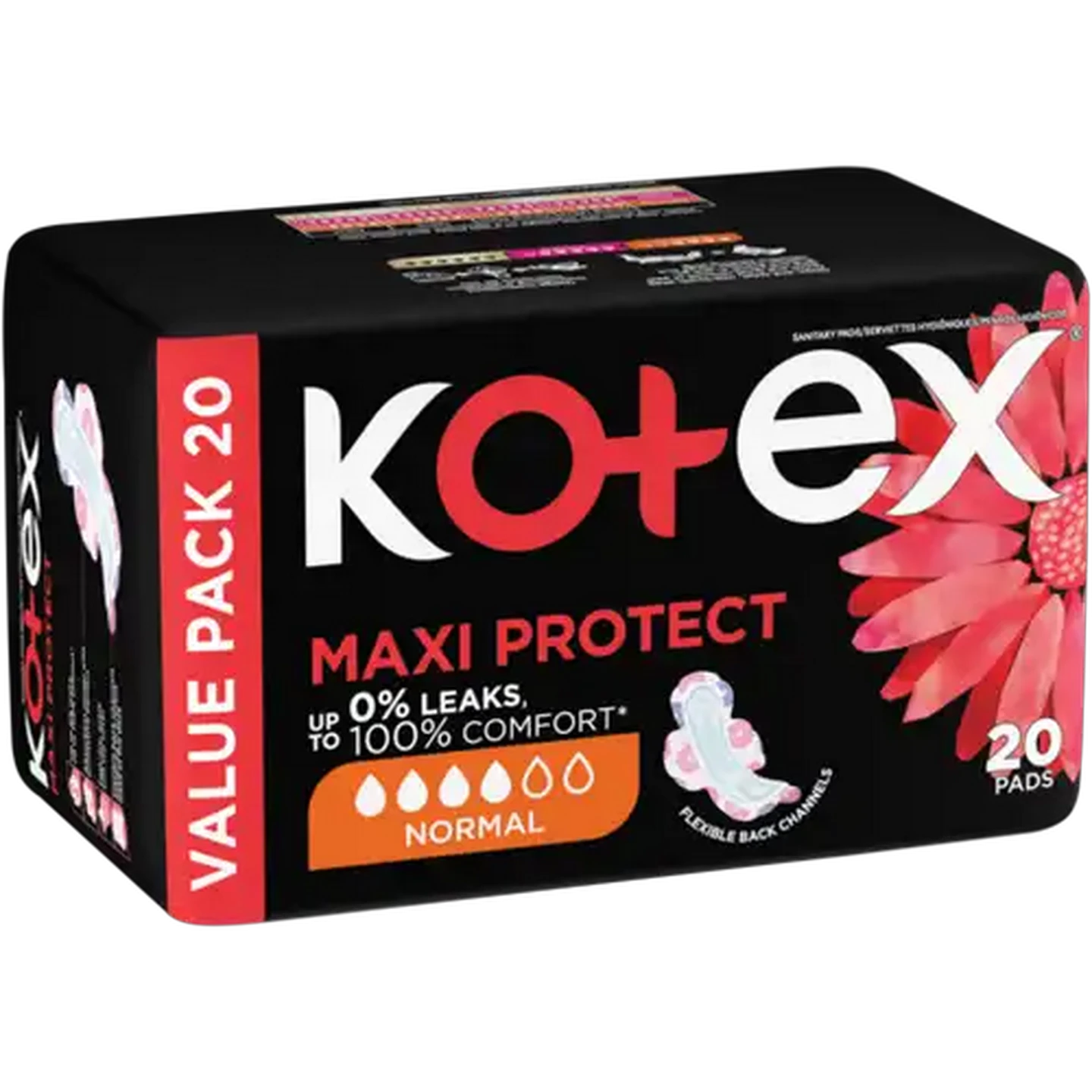 Image of Kotex Maxi Duo Normal Sanitary Pads With Wings 20 Pack
