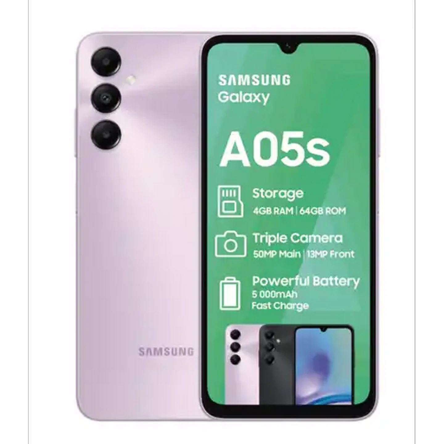 Image of Samsung A05S Violet Cellphone