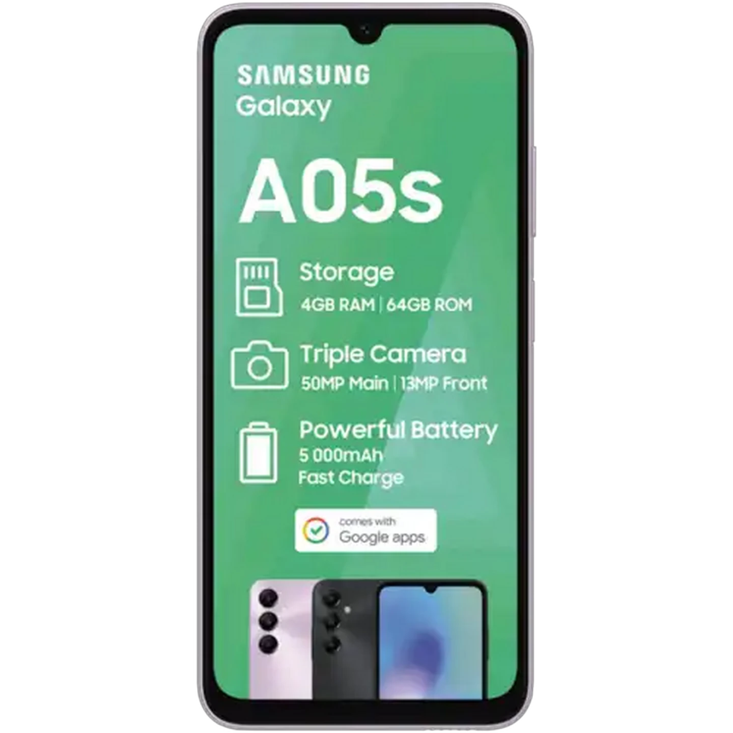 Image of Samsung Galaxy Light Violet A05S 64GB Dual Sim Smartphone Cellphone