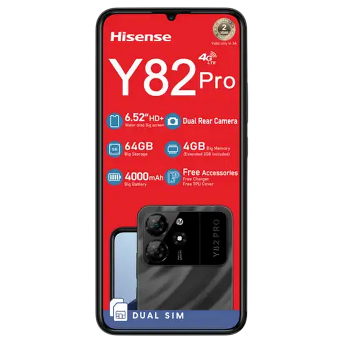 Image of Hisense Y82 Pro Dual Sim Black Mobile Handset (Network Locked)