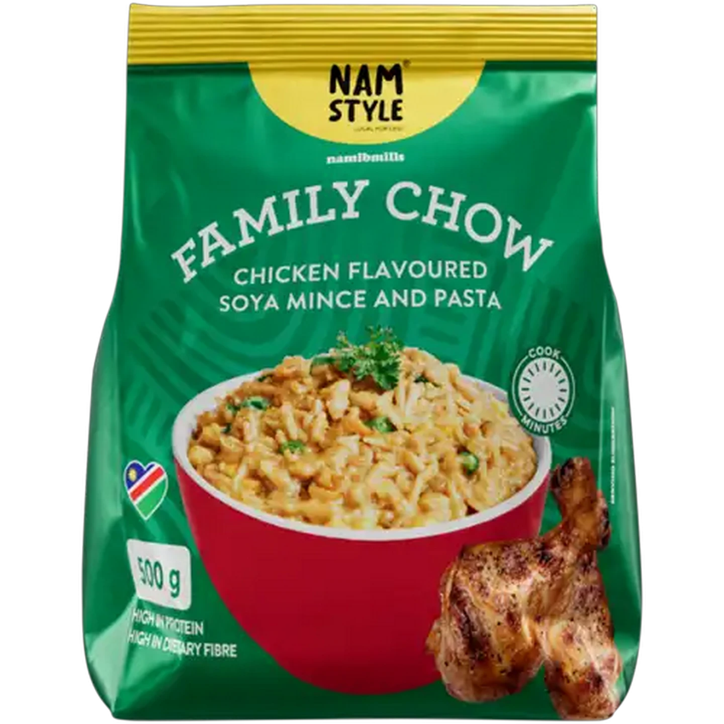 Image of NamStyle Family Chow Chicken Flavoured Soya Mince and Pasta 500g