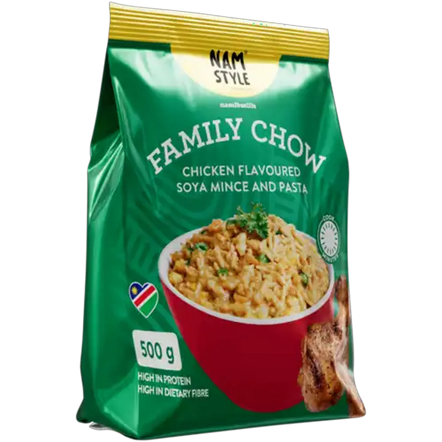 Image of NamStyle Family Chow Chicken Flavoured Soya Mince and Pasta 500g