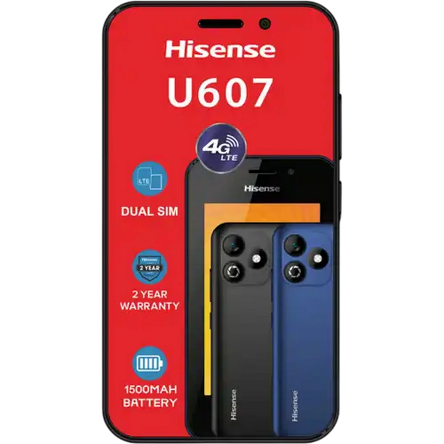 Image of Hisense U607 Blue Dual Network Smartphone 8GB