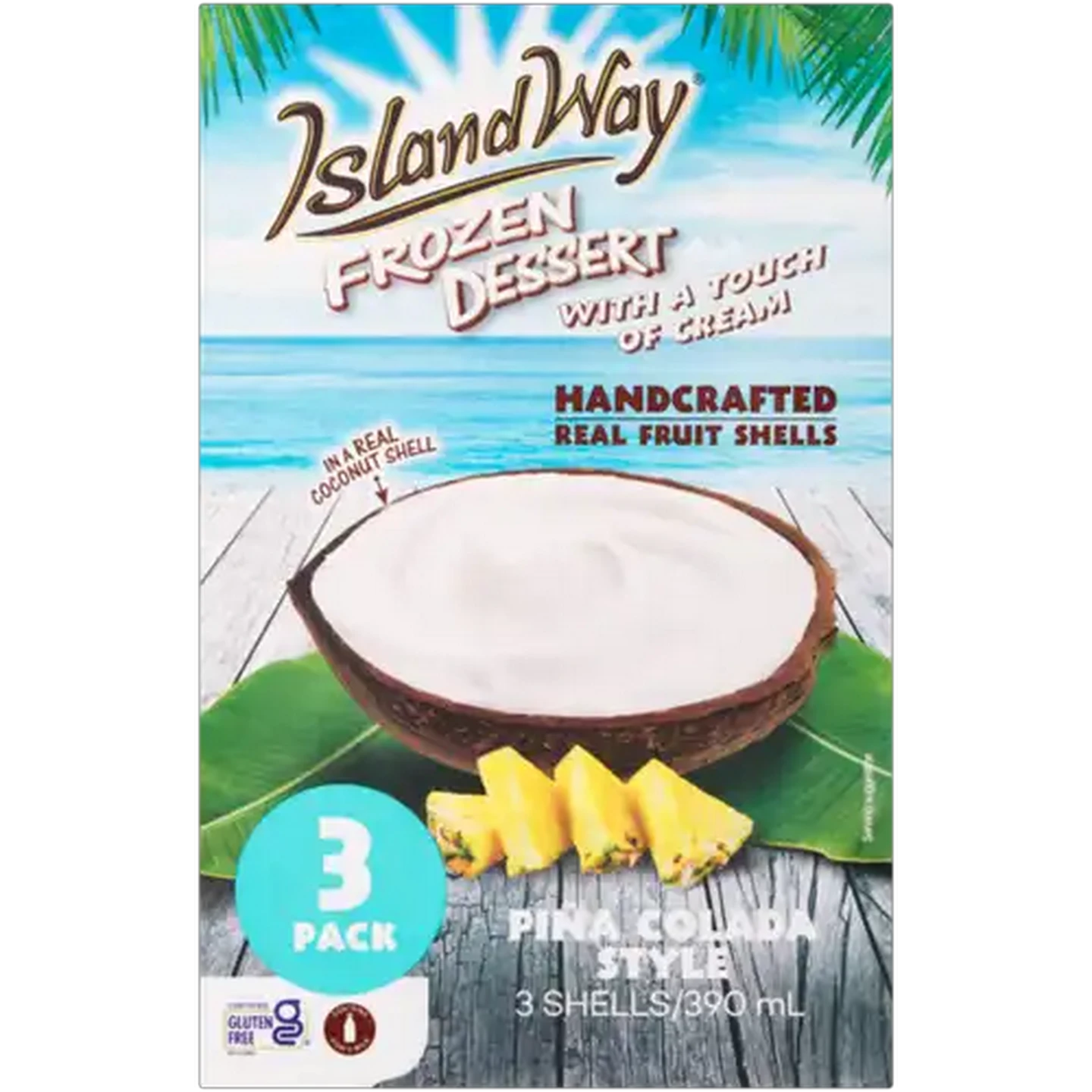 Image of Island Way Pina Colada Style Frozen Dessert 3 Pack