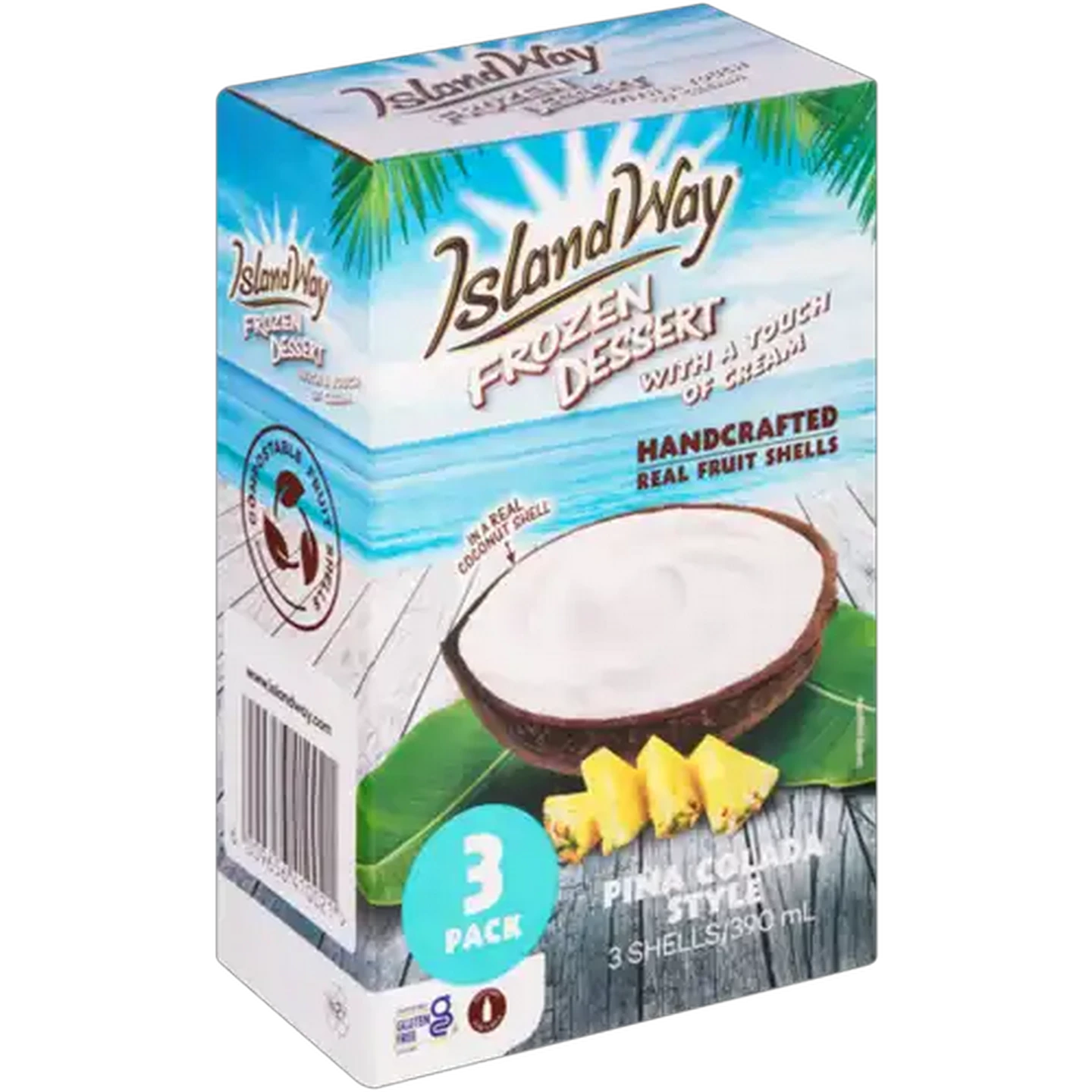 Image of Island Way Pina Colada Style Frozen Dessert 3 Pack