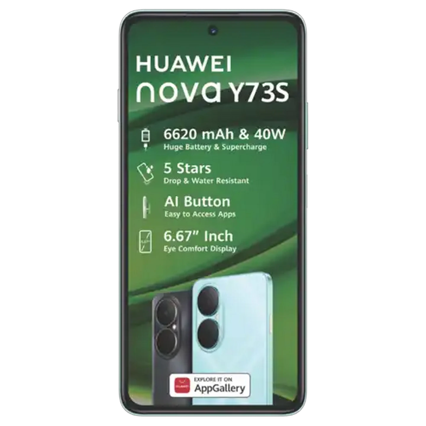 Image of Huawei Nova Y73S Black Mobile Handset + Huawei Freebuds SE 2