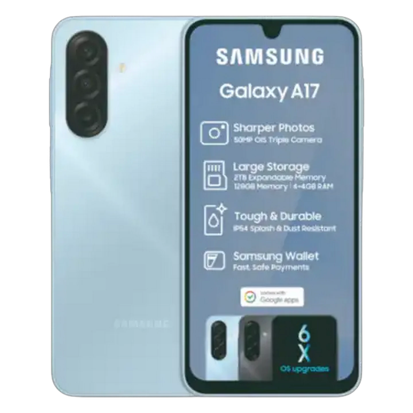 Image of Samsung Galaxy A17 Blue Smartphone 128GB