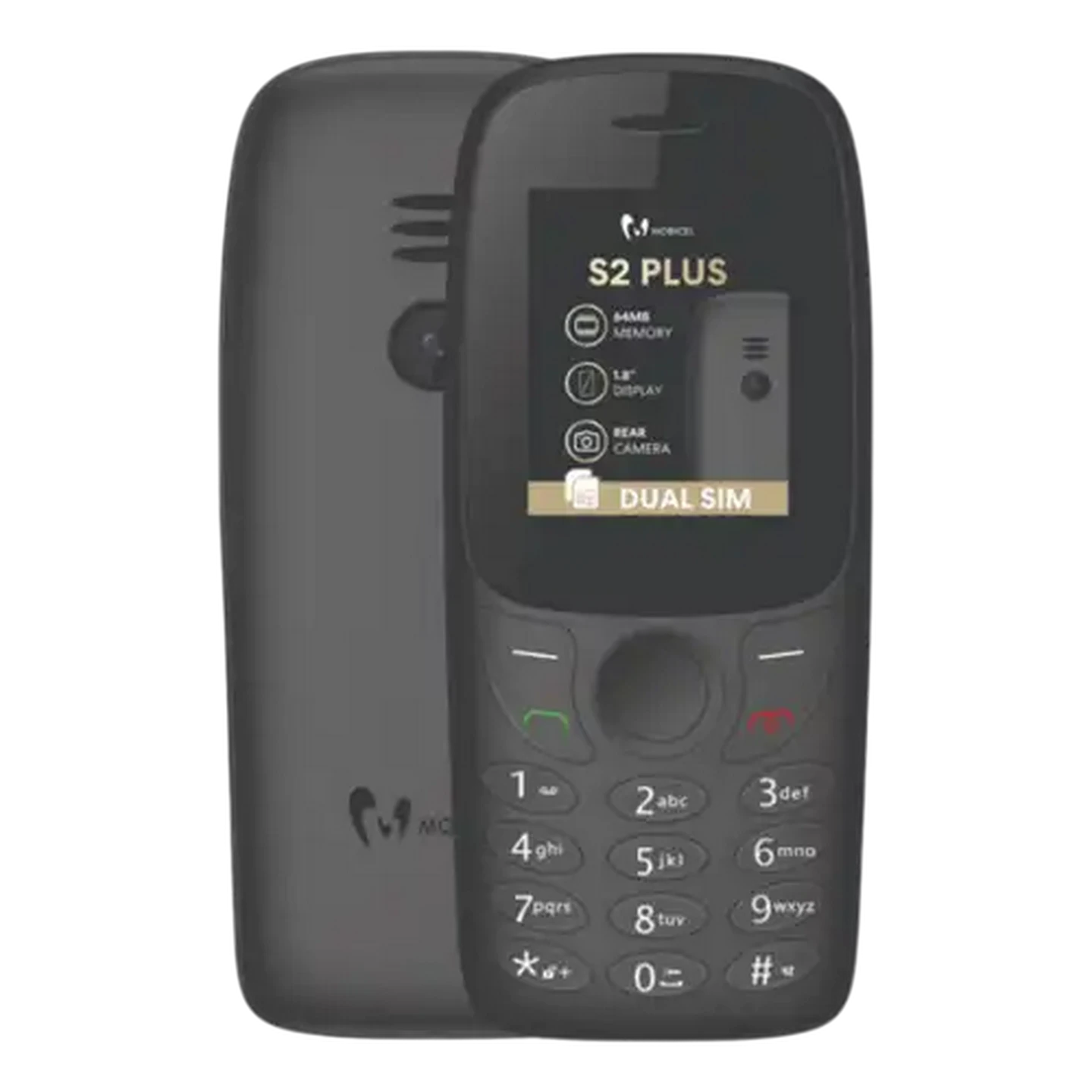 Image of Mobicel S2 Plus 2G Dual-Sim Black Cellphone (Network Locked)