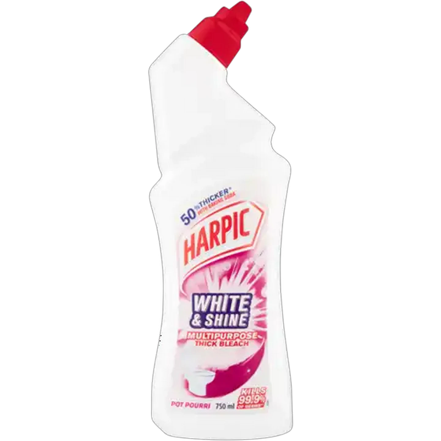 Image of Harpic White & Shine Pot Pourri Multipurpose Thick Bleach with Baking Soda 750ml