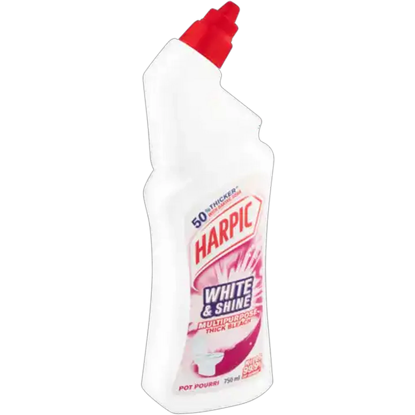 Image of Harpic White & Shine Pot Pourri Multipurpose Thick Bleach with Baking Soda 750ml