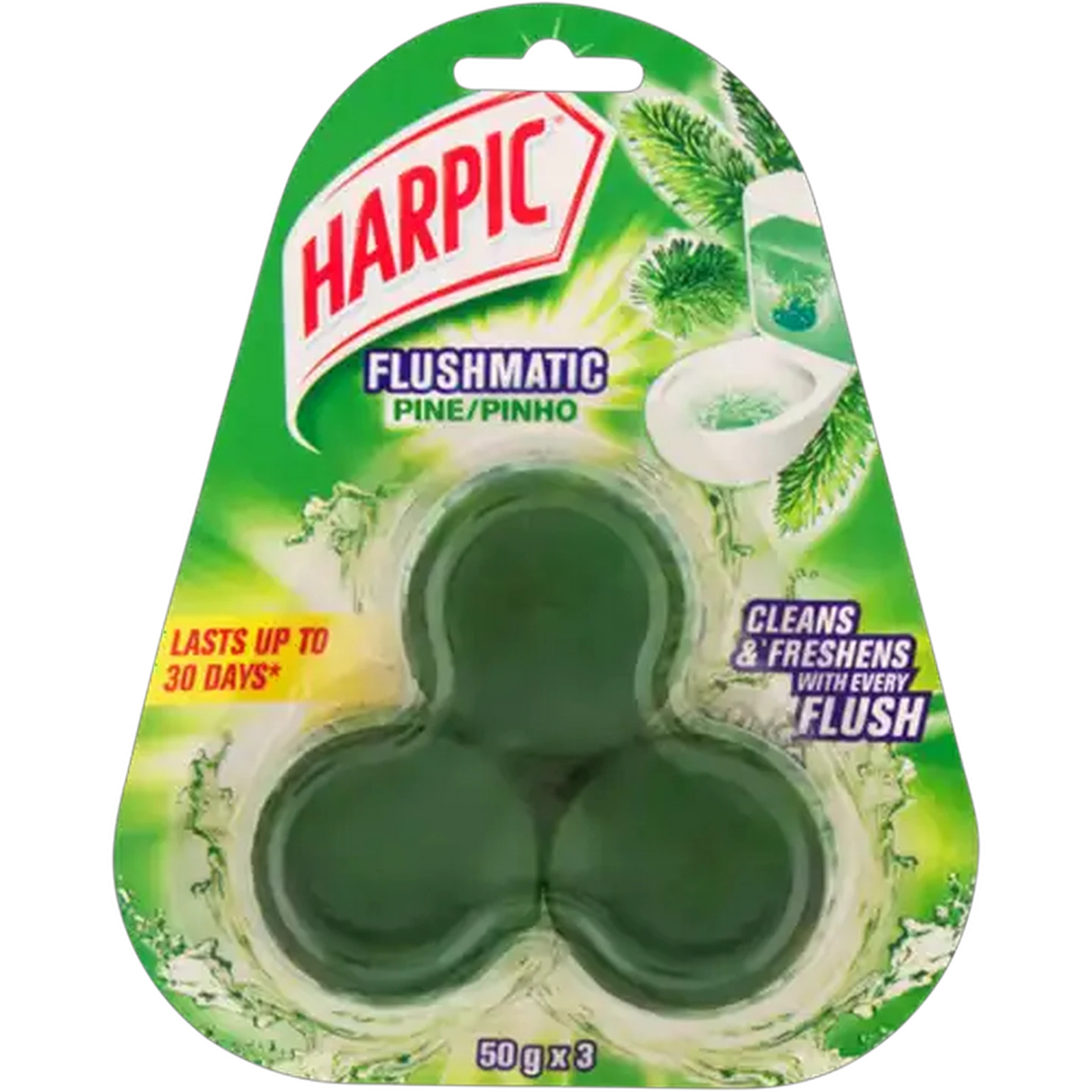Image of Harpic Flushmatic Pine In-Cistern Toilet Cleaner 3 x 50g
