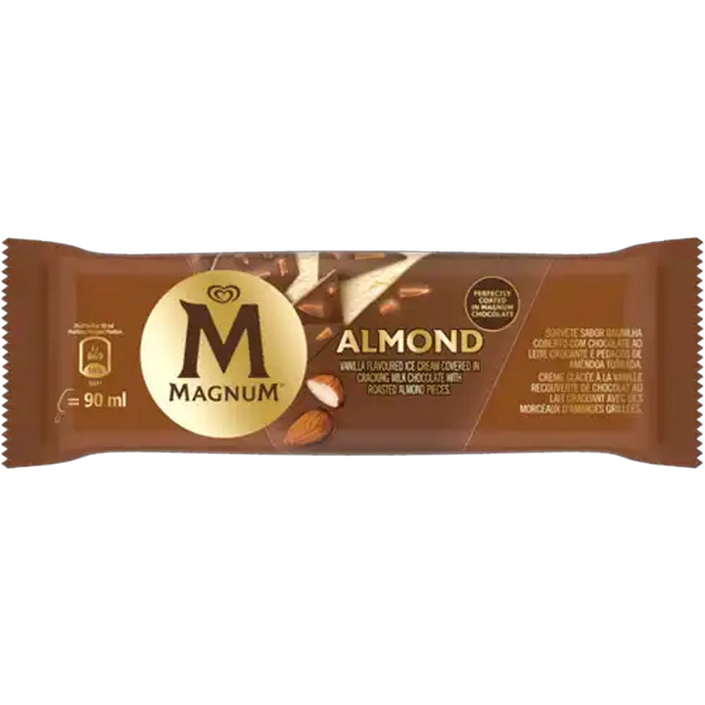 Image of Magnum Almond Vanilla Flavoured Ice Cream Covered in Milk Chocolate 90ml