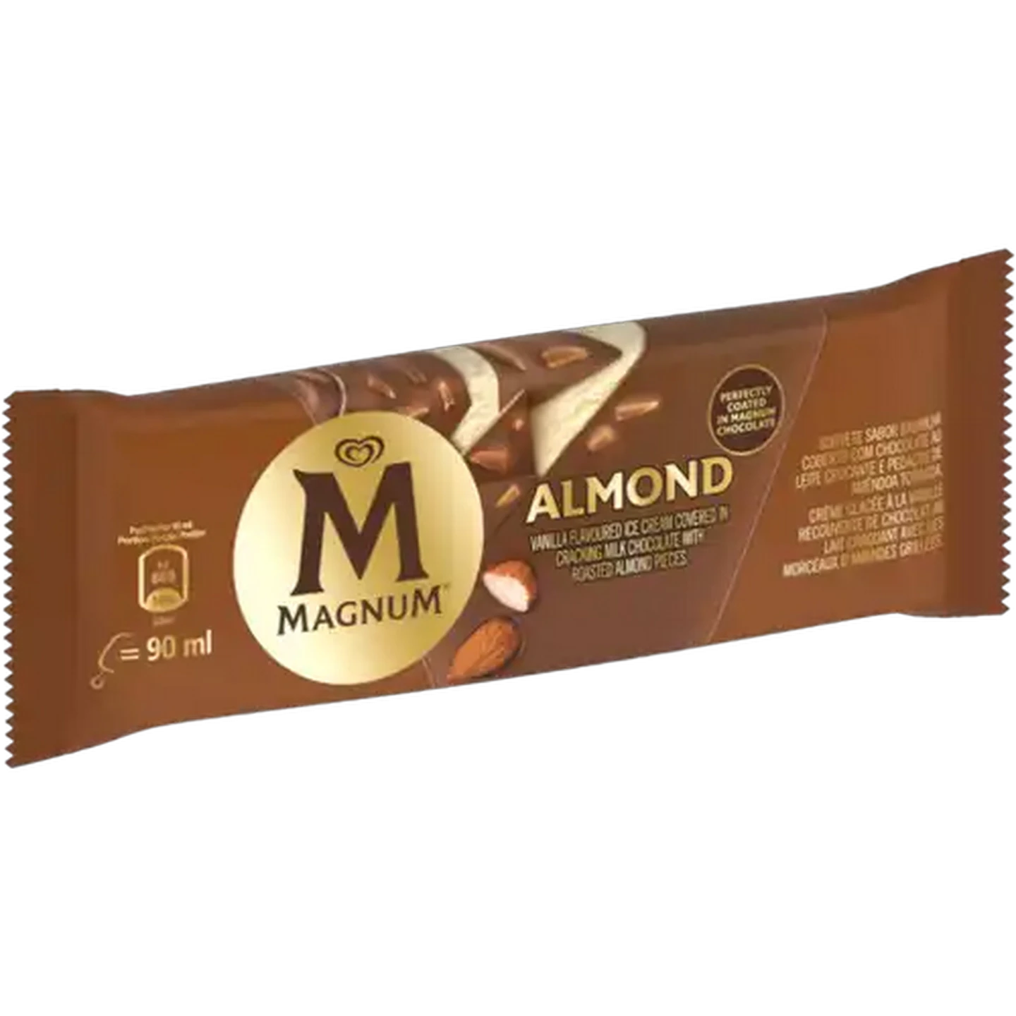 Image of Magnum Almond Vanilla Flavoured Ice Cream Covered in Milk Chocolate 90ml