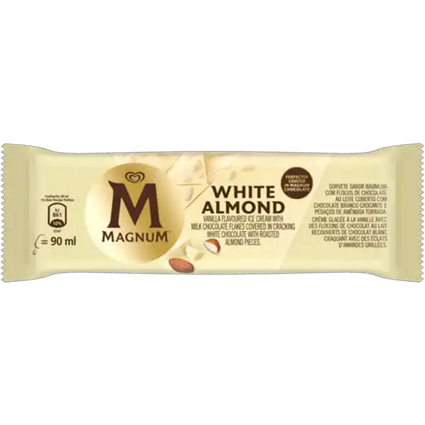 Image of Magnum White Almond Vanilla Flavoured Ice Cream with Milk Chocolate 90ml