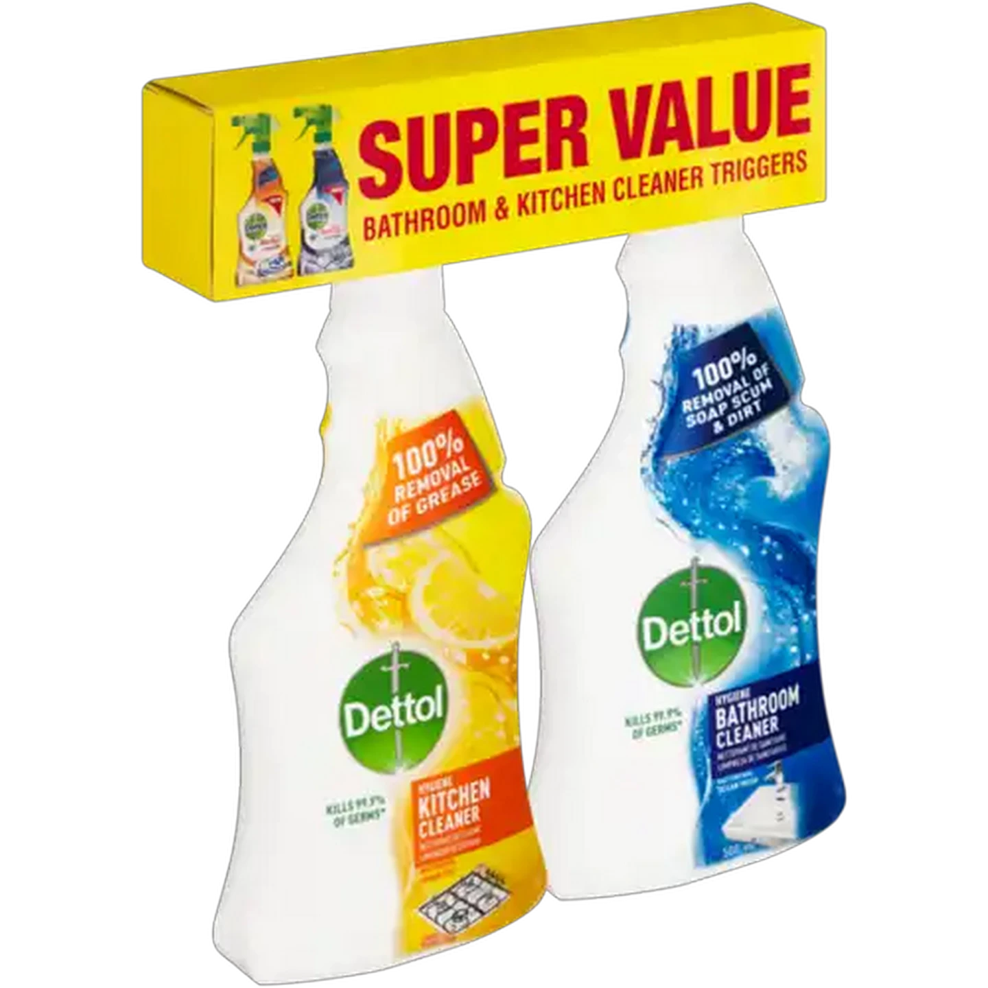 Image of Dettol Hygiene Kitchen & Bathroom Cleaner 2 x 500ml