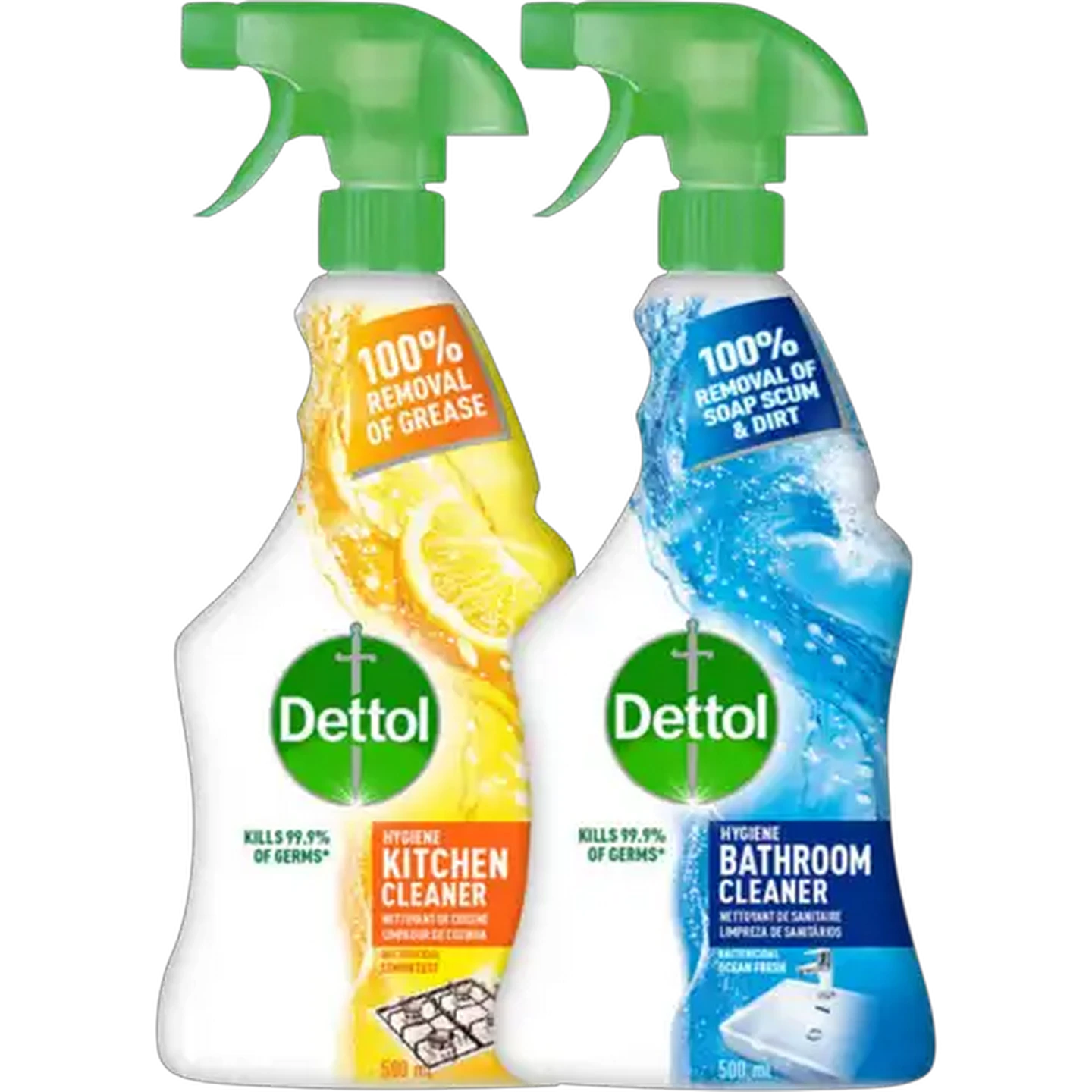 Image of Dettol Hygiene Kitchen & Bathroom Cleaner 2 x 500ml