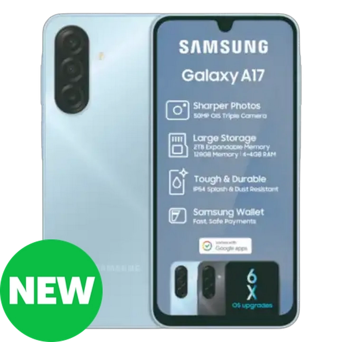 Image of Samsung Galaxy A17 Blue Smartphone 128GB