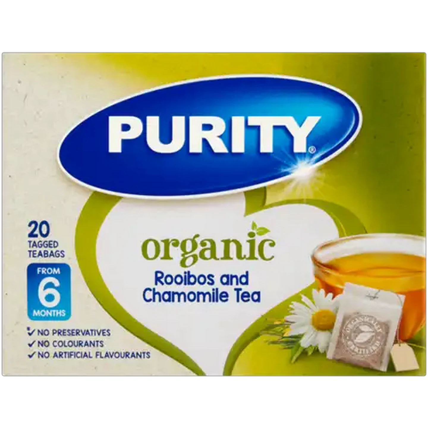 Image of PURITY Organic Rooibos & Chamomile Tea 20 Tagged Teabags