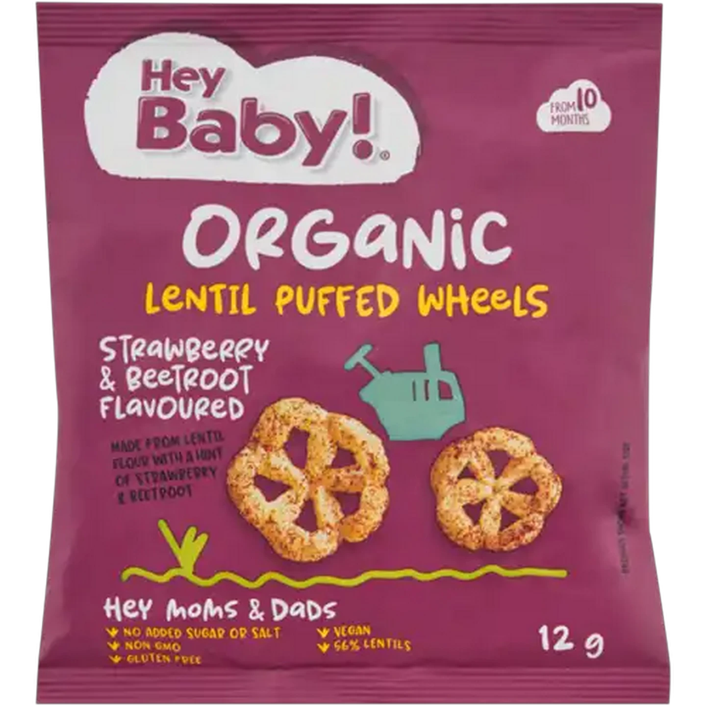 Image of Hey Baby! Organic Lentil Puffed Wheels 12g