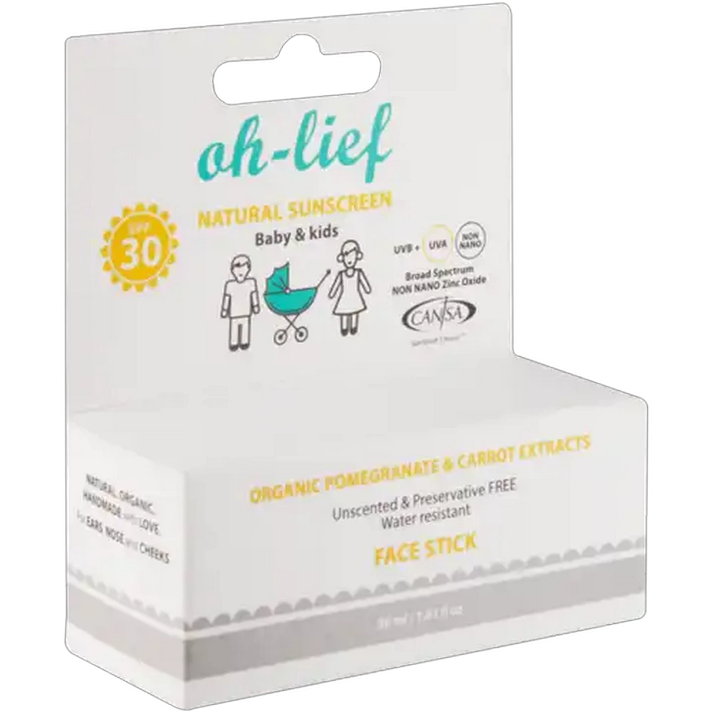 Image of Oh-Lief Natural Sunscreen SPF30 Face Stick 30ml