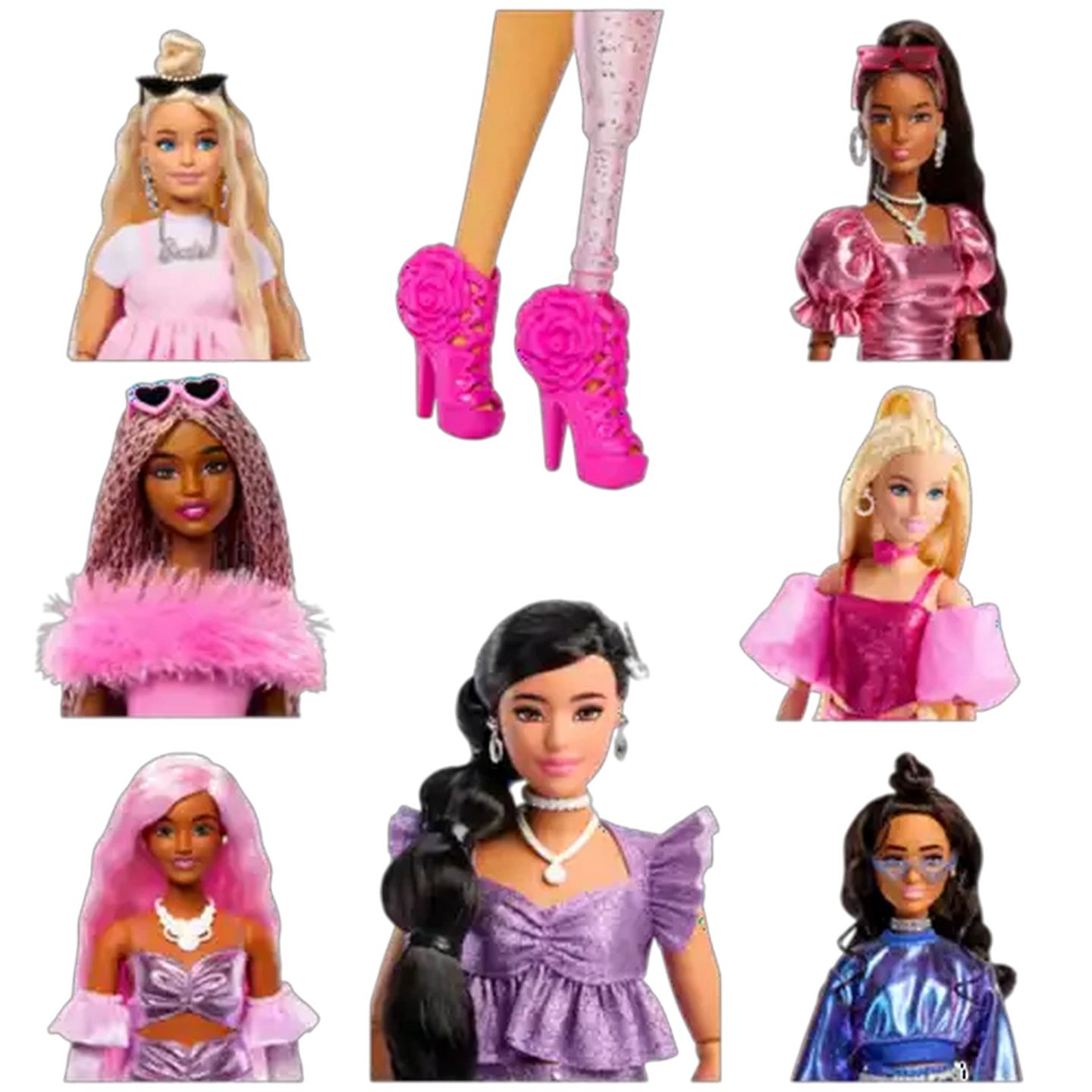 Image of Barbie Deluxe Style Dolls in Pink Barbiecore Outfits with Glam Accessories