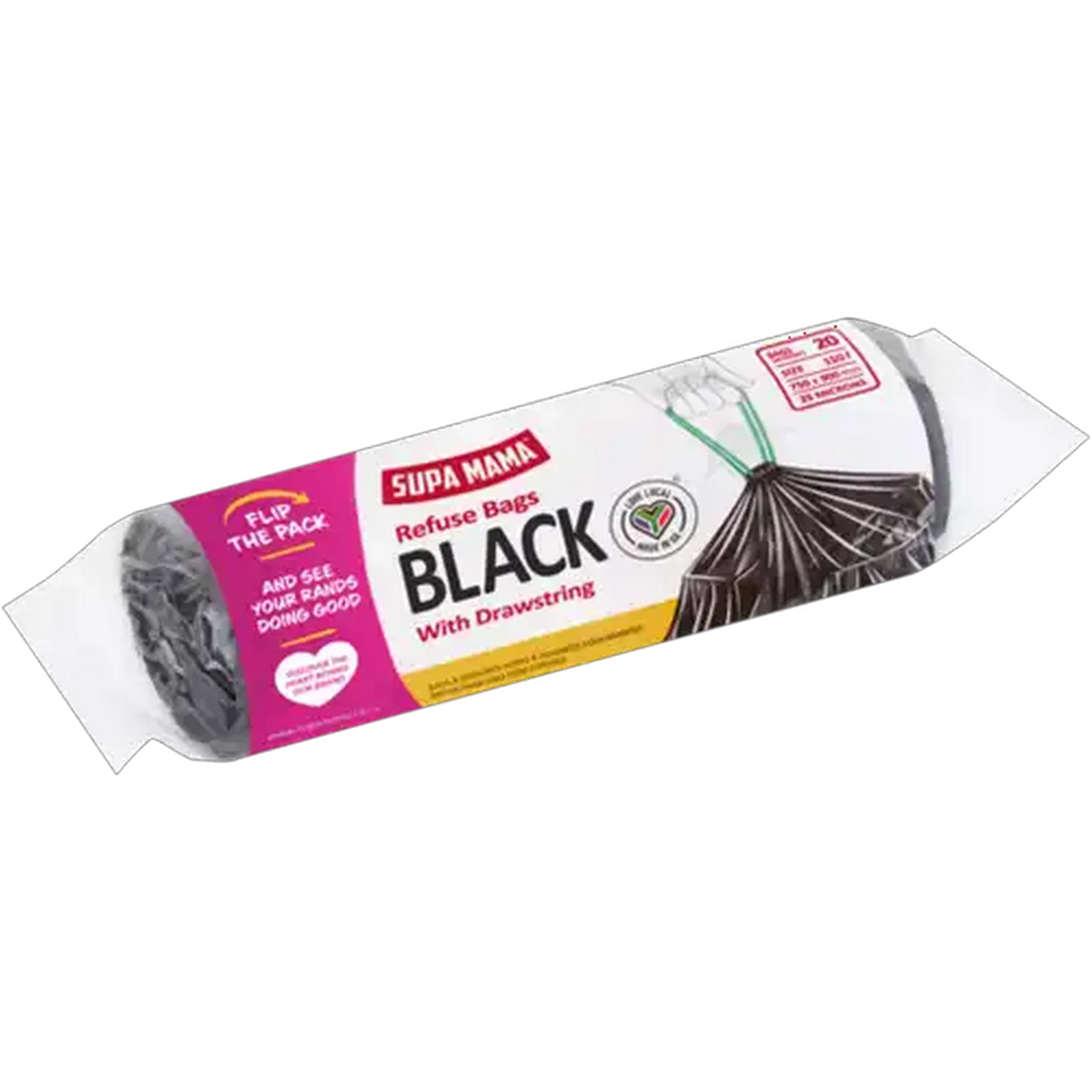 Image of Supa Mama Refuse Bags with Drawstring 20 x 110L