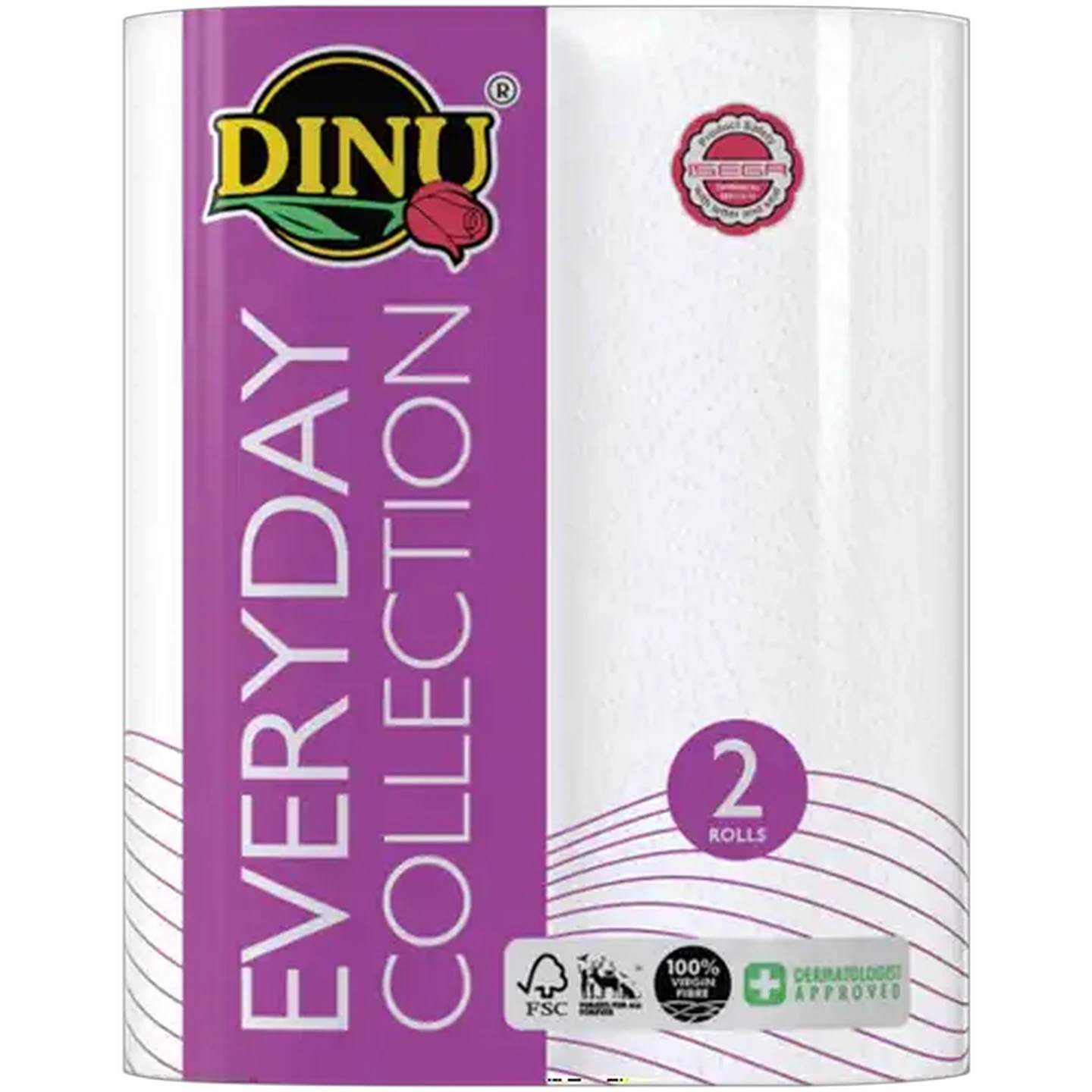 Image of Dinu Everyday Collection White 2-Ply Household Towels Rolls 2-Pack