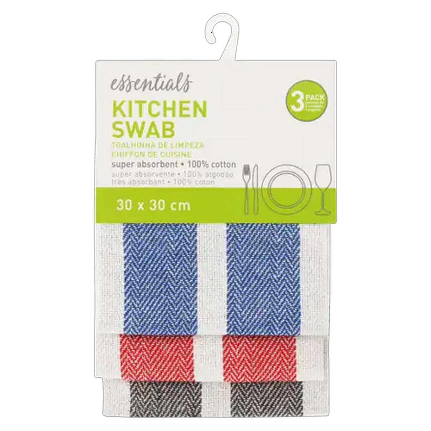 Image of Essentials Herron Stripe Swab 3 Pack