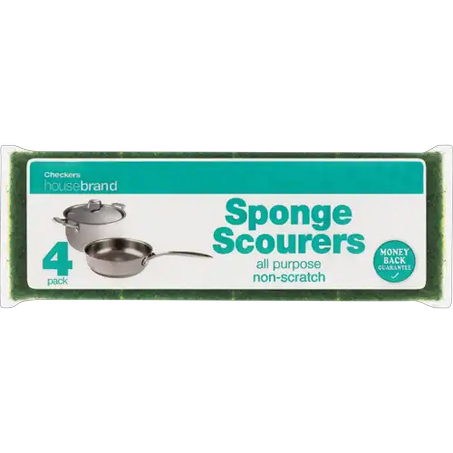 Image of Checkers Housebrand Anti-Bacterial Sponge Scourers 4 Pack