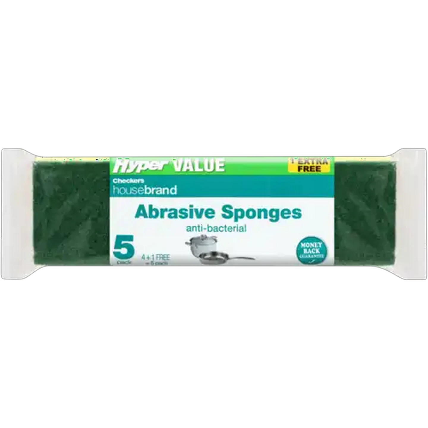 Image of Checkers Housebrand Anti-Bacterial Abrasive Sponges 5 Pack