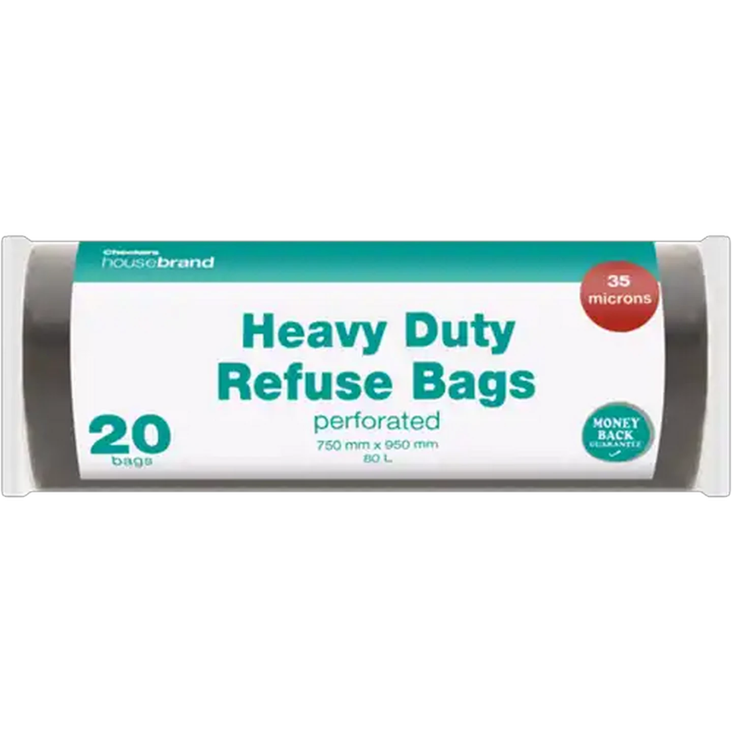 Image of Checkers Housebrand Heavy Duty Refuse Bags 80L 750mm x 950mm 20 Pack