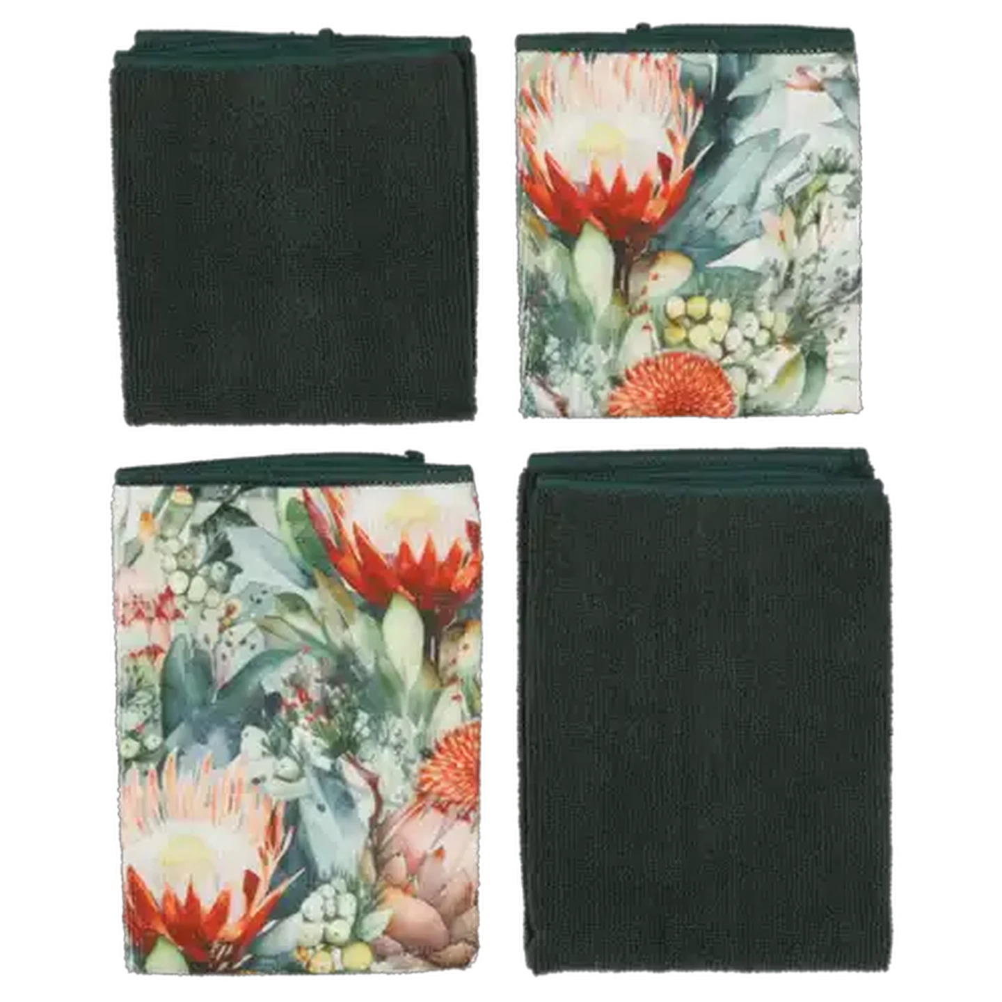 Image of Essentials Microfibre Kitchen Cleaning Cloths 4-Pack (Design May Vary)